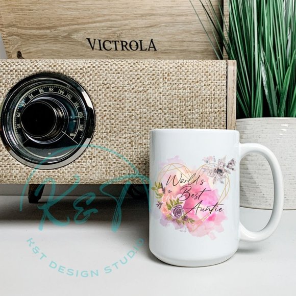 World's Best Auntie 10 oz Coffee Mug - Auntie Coffee Mug- Gift for Auntie - Wate - Picture 1 of 1